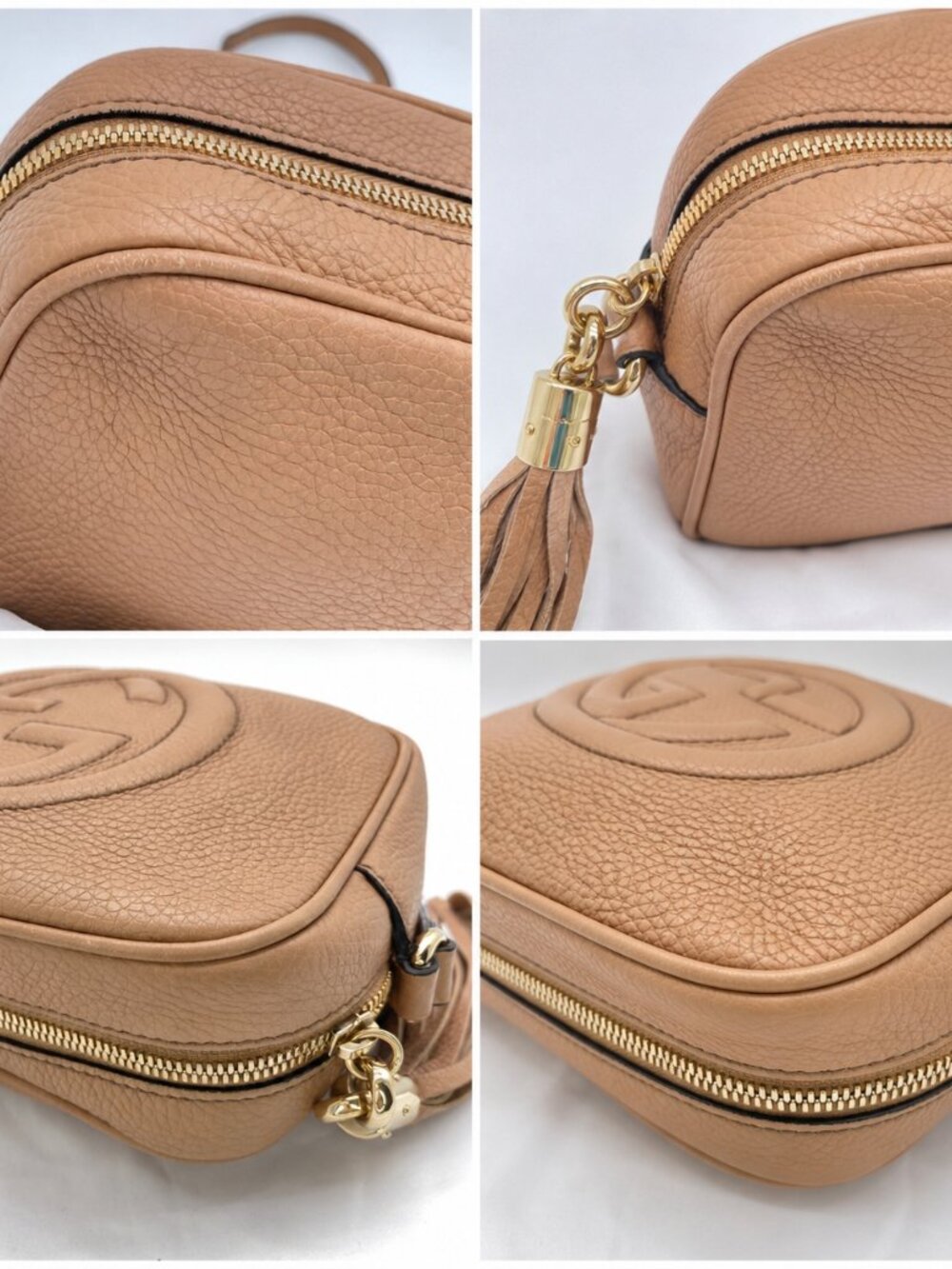 Gucci Pebbled Calfskin Small Soho Disco Bag in Camelia 🤎 Lucia - Picture 8 of 14
